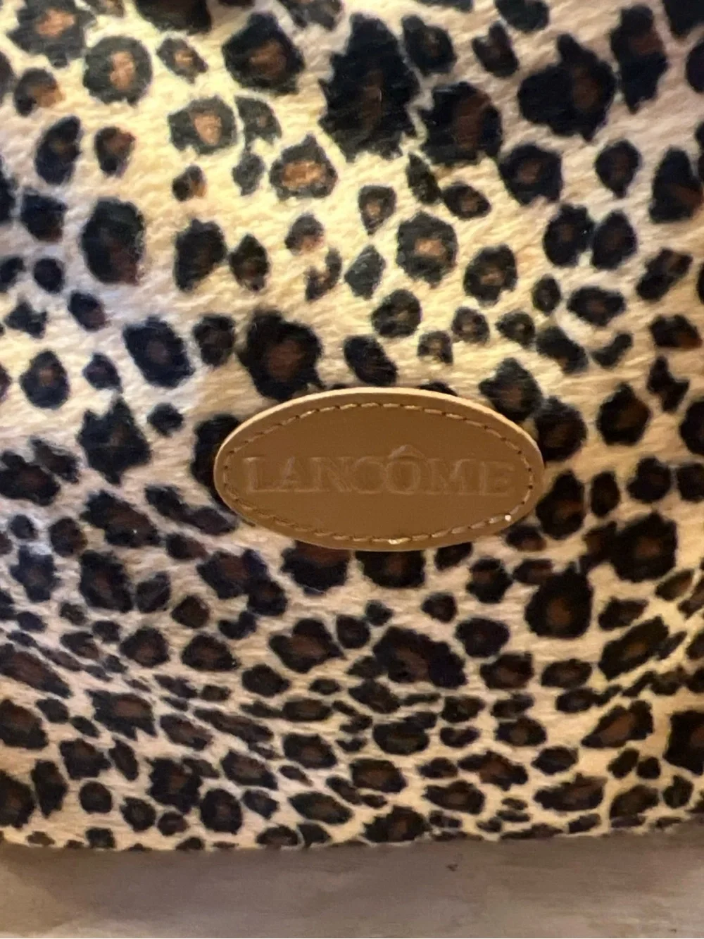 Lancome Leopard Print Cosmetic bag in Brown and Black